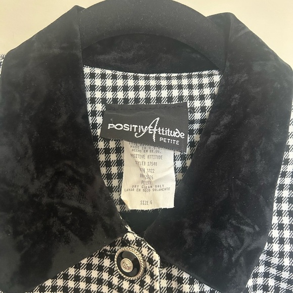 Positive Attitude Black & White Houndstooth Blazer – Size 6 Petite - Picture 2 of 4